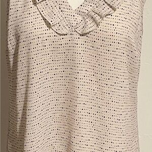 CAbi Cream and Black Polka Dot Blouse